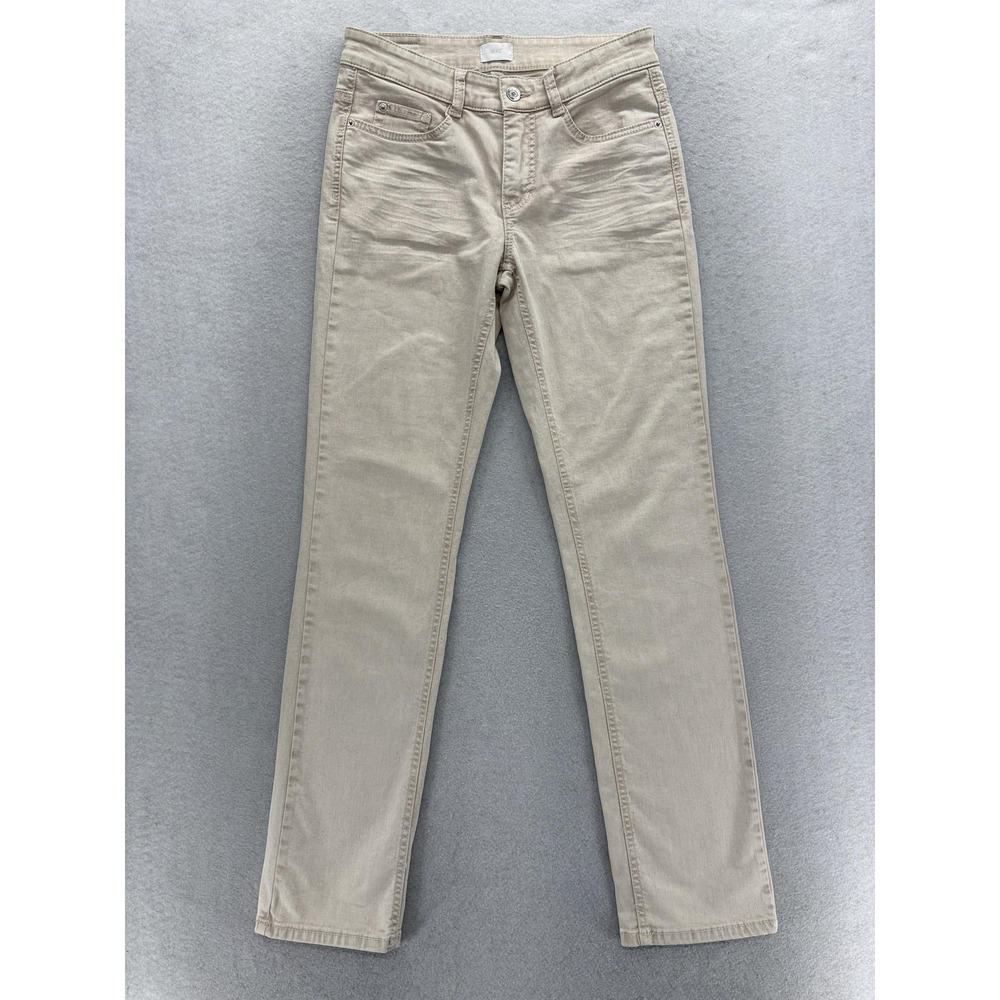MAC Angela Jeans Womens 36/32 Beige Light Wash Mid Rise Straight Stretch Denim
